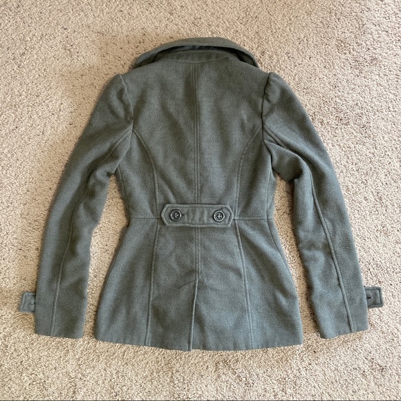 Black Poppy: Women’s Grey Double-Breasted Peacoat (X-Small) - Picture 3 of 7